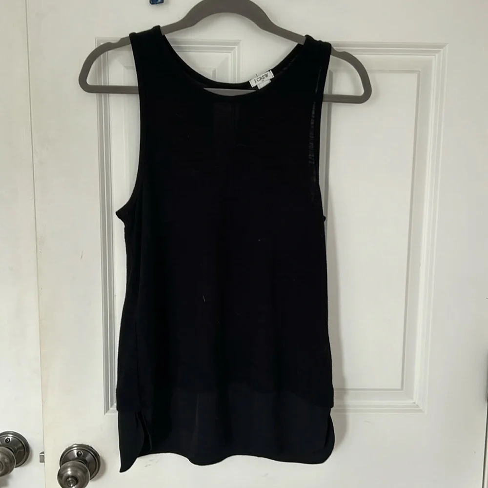 J.Crew black long tank top size small keyhole back